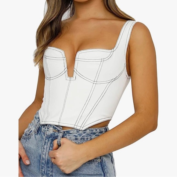 Amazon Tops - White Corset Top